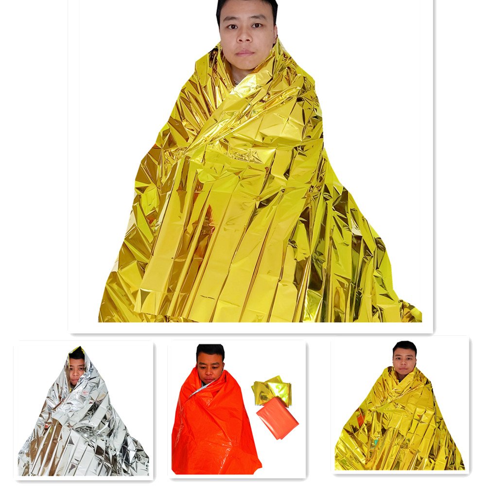 Custom printed mylar thermal survival blanket for outdoor heat preservation